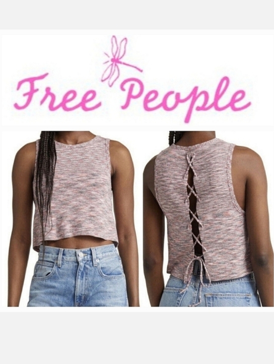 Free People Tops - FREE PEOPLE Lace-up Tank Top Best Of Us Onyx Blossom Sz S NWT #OB1484522